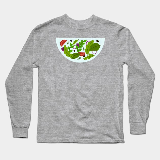 Salad Vegetables Fresh Long Sleeve T-Shirt by Trippycollage